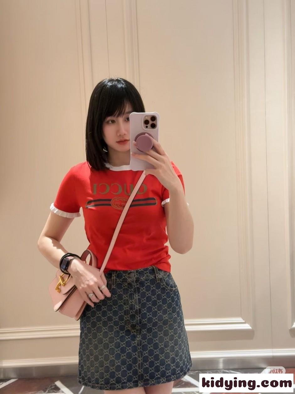 人気 カジュアル ロゴ入り コットン 半袖Tシャツ グッチ Tシャツ コピー レッド-5