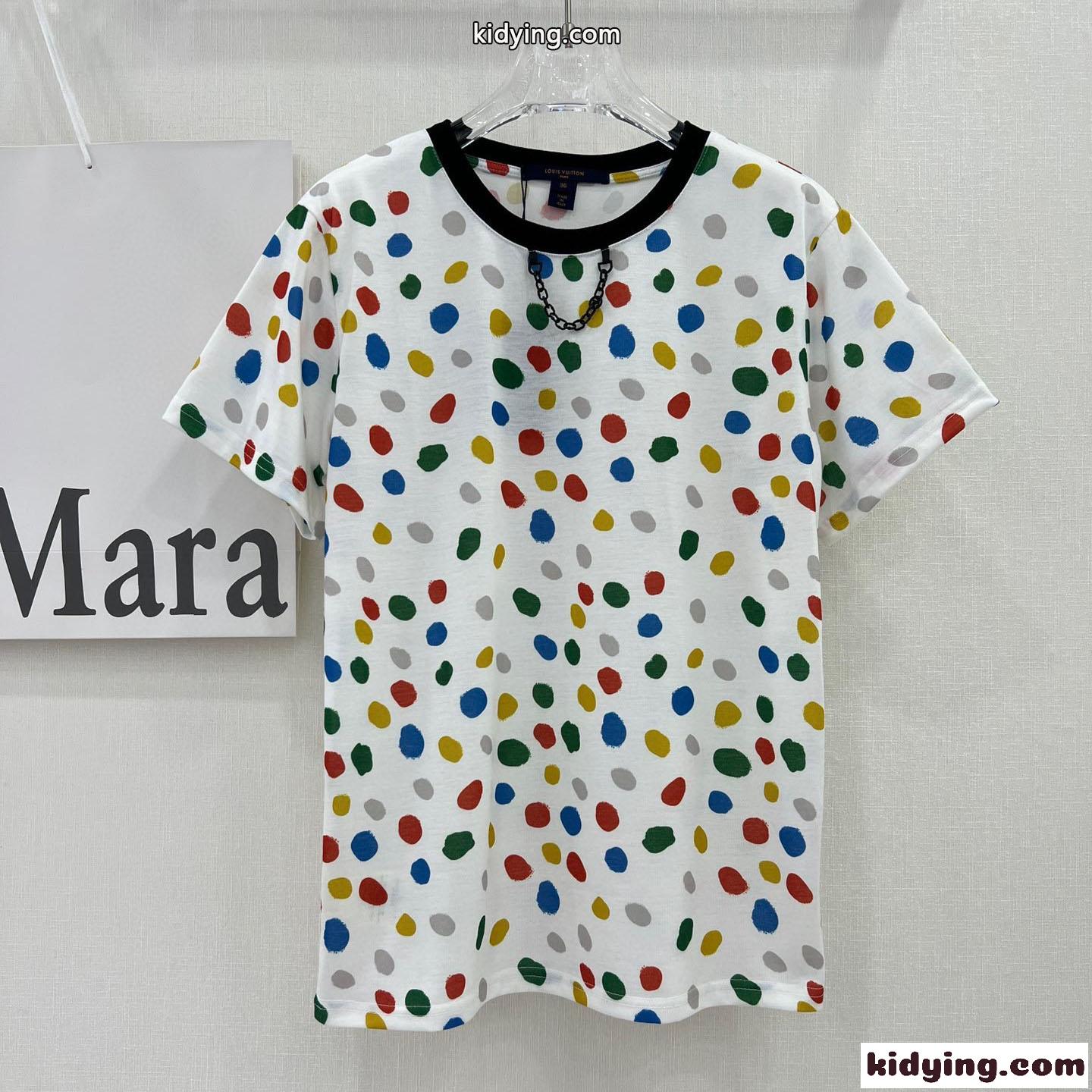 LV × YK ペインティッド ドット Tシャツ ルイヴィトン Tシャツ コピー 人気 おしゃれ-0