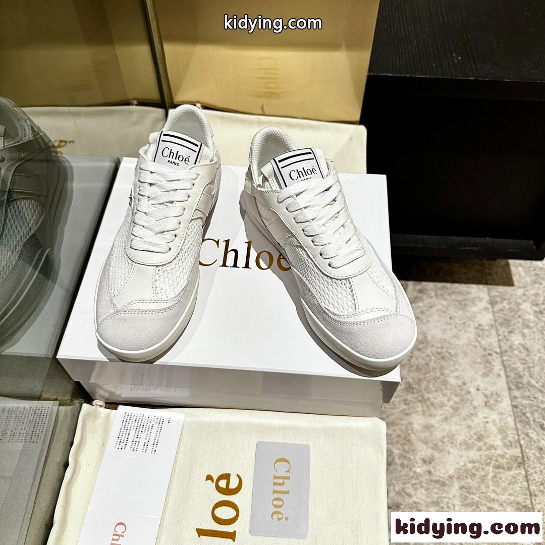 クロエ スニーカー スーパーコピー メッシュ＆レザー CHLOÉ KICK スニーカー ホワイト-2
