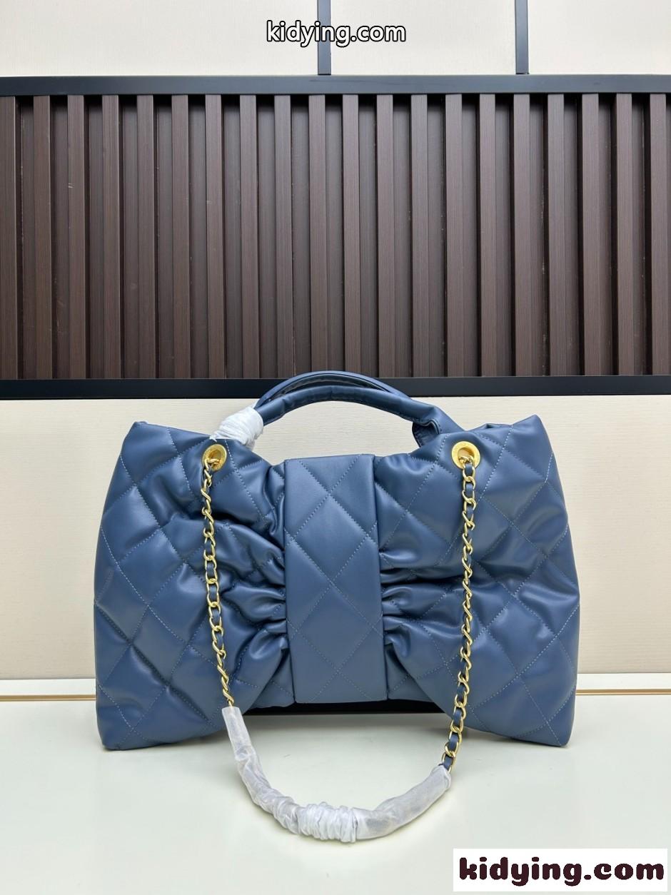 可愛い リボン CHANEL シャネル マトラッセ バッグ 25K コピー ブルー-1