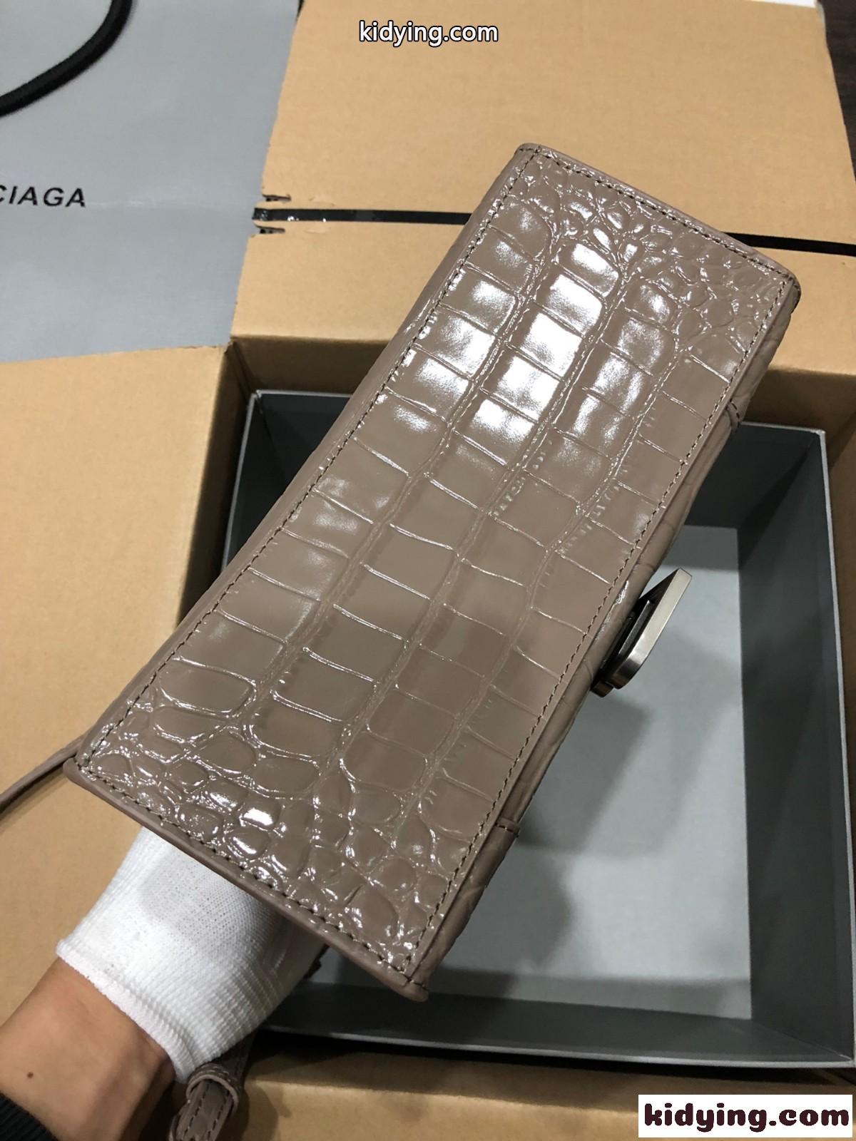 バレンシアガ バッグ コピー HOURGLASS クロコダイル型押し レディース 上品 人気 ハンドバッグ-4
