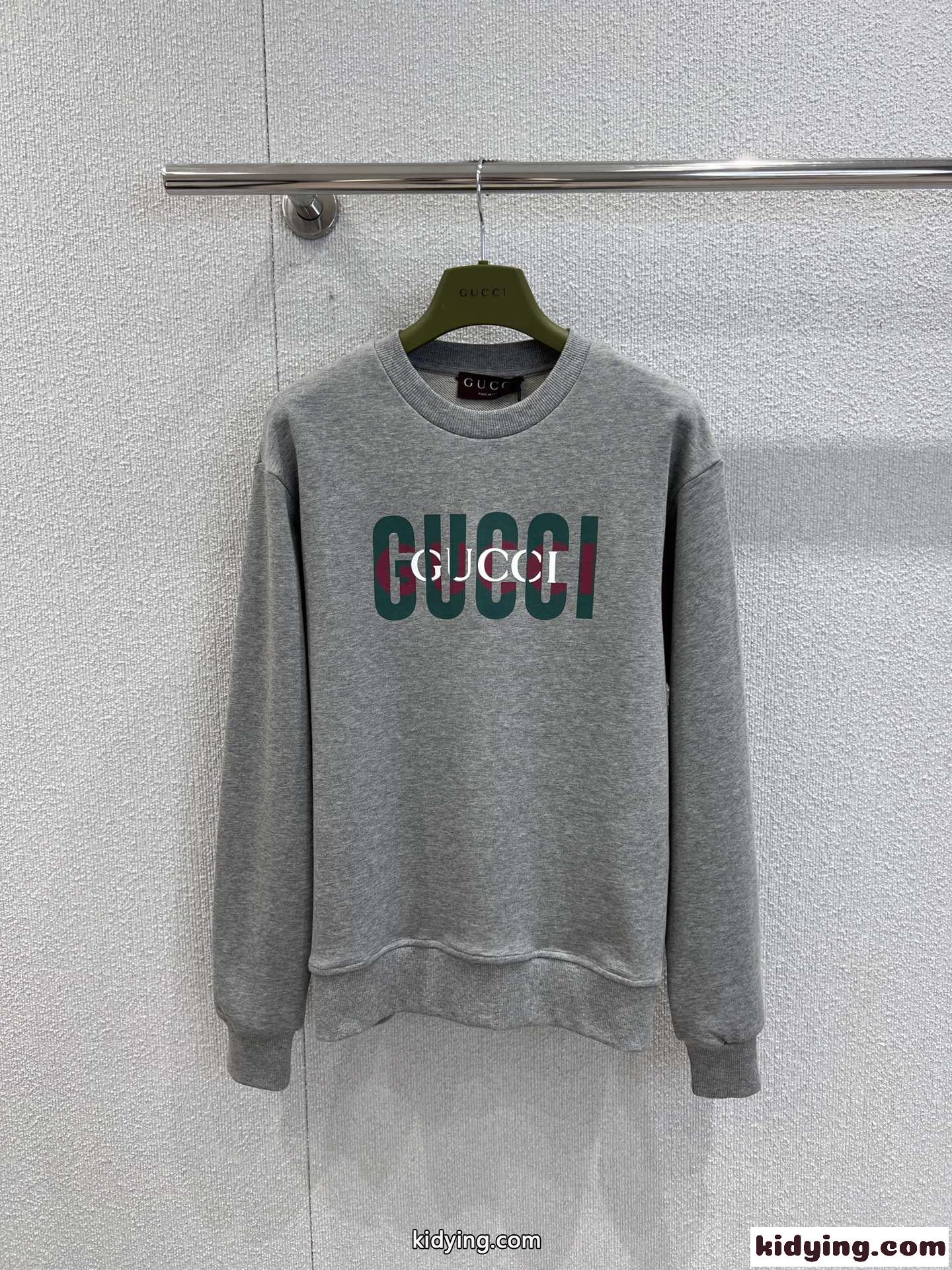 シンプル カジュアル ロゴ スウェットシャツ グッチ Tシャツ 偽物 コットン グレー-2