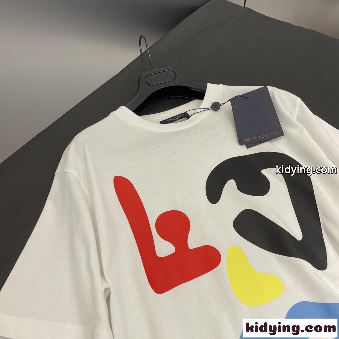 人気 流行り ゆったり ビッグシルエット おしゃれ ルイ・ヴィトン Tシャツ コピー 半袖 カジュアル トップス-2