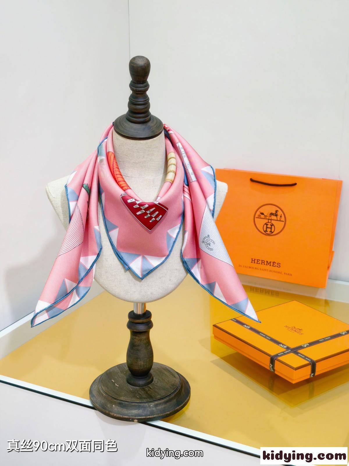人気 エルメス スカーフ コピー 手袋の時計 シルクスカーフ 90x90-3
