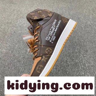 Air Jordan 1×LV限定連名代金 高庆LV連名AJ1ジョーダン1代AJ1ジョー1高庆LV連名トップクオリティ オフホワイト 新作 シューズ コピー-0