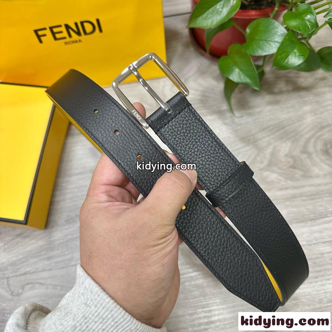 シンプル 合わせやすい リバーシブルベルト フェンディ ベルト 偽物 レザー-4