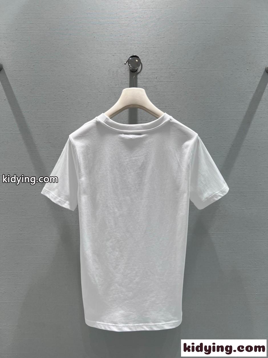 シンプル 洗練された コットン 半袖Tシャツ クリスチャン・ディオール Tシャツ コピー ホワイト-0