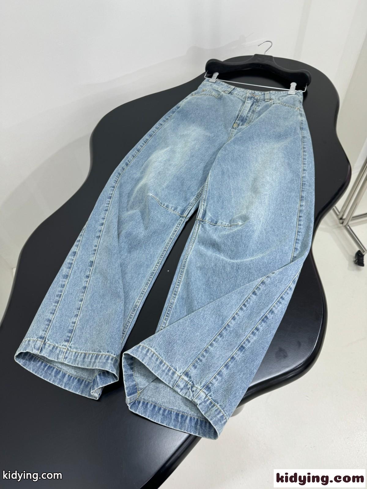 トレンド感抜群 カーブデニムパンツ ロエベ ジーンズ コピー ブルー-2