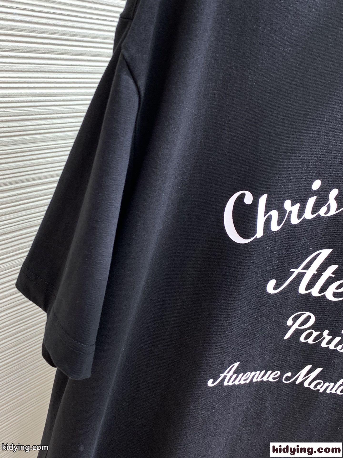 シンプル おしゃれ ロゴプリント クルーネック クリスチャン・ディオール Tシャツ コピー-2