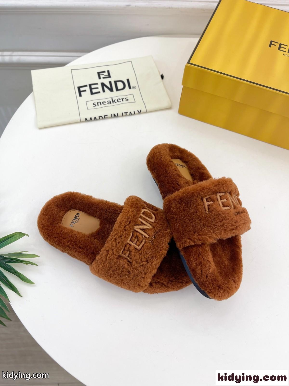 フェンディ サンダル コピー もこもこ お洒落 秋冬サンダル ブラウン-0