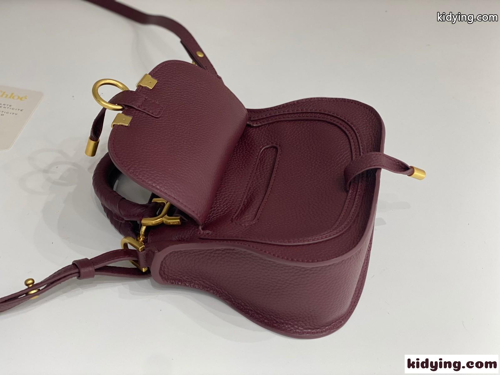 グレインレザー MARCIE ミニバッグ クロエ バッグ スーパーコピー ワイン-4