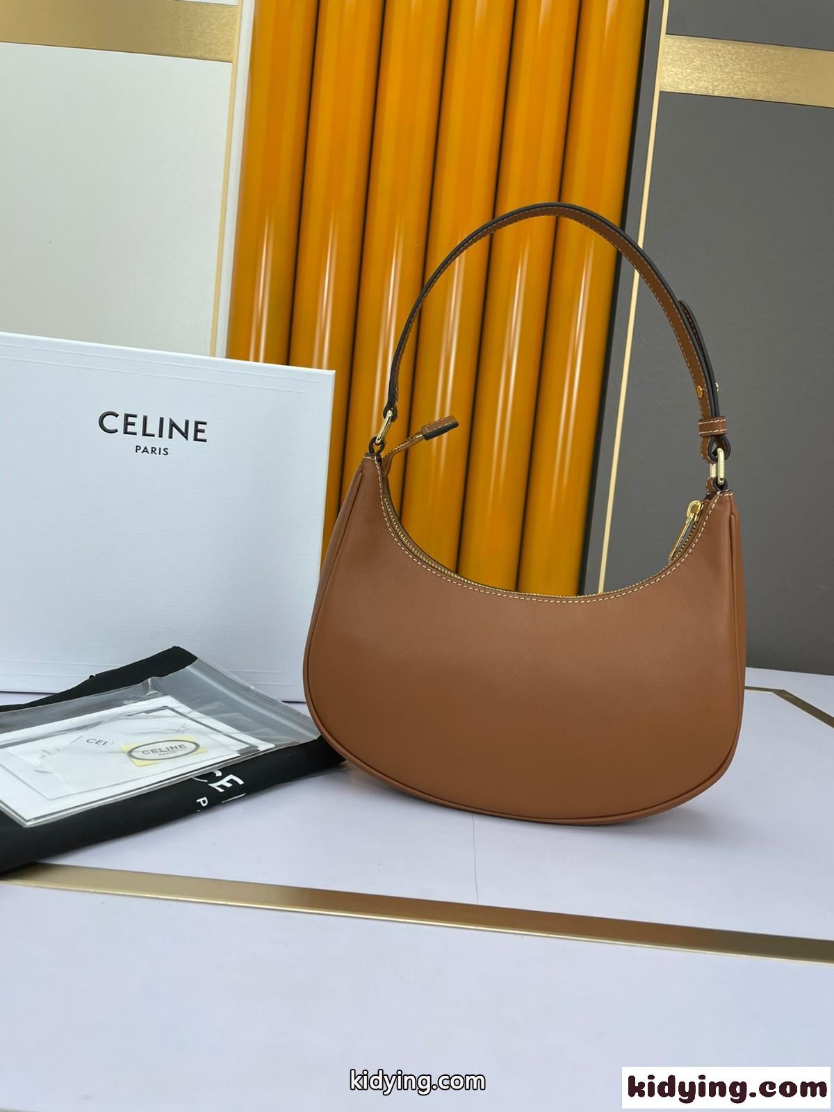 シンプル レディース ショルダーバッグ 上品 フェミニン レザー セリーヌ バッグ 人気 コピー ブラウン-2