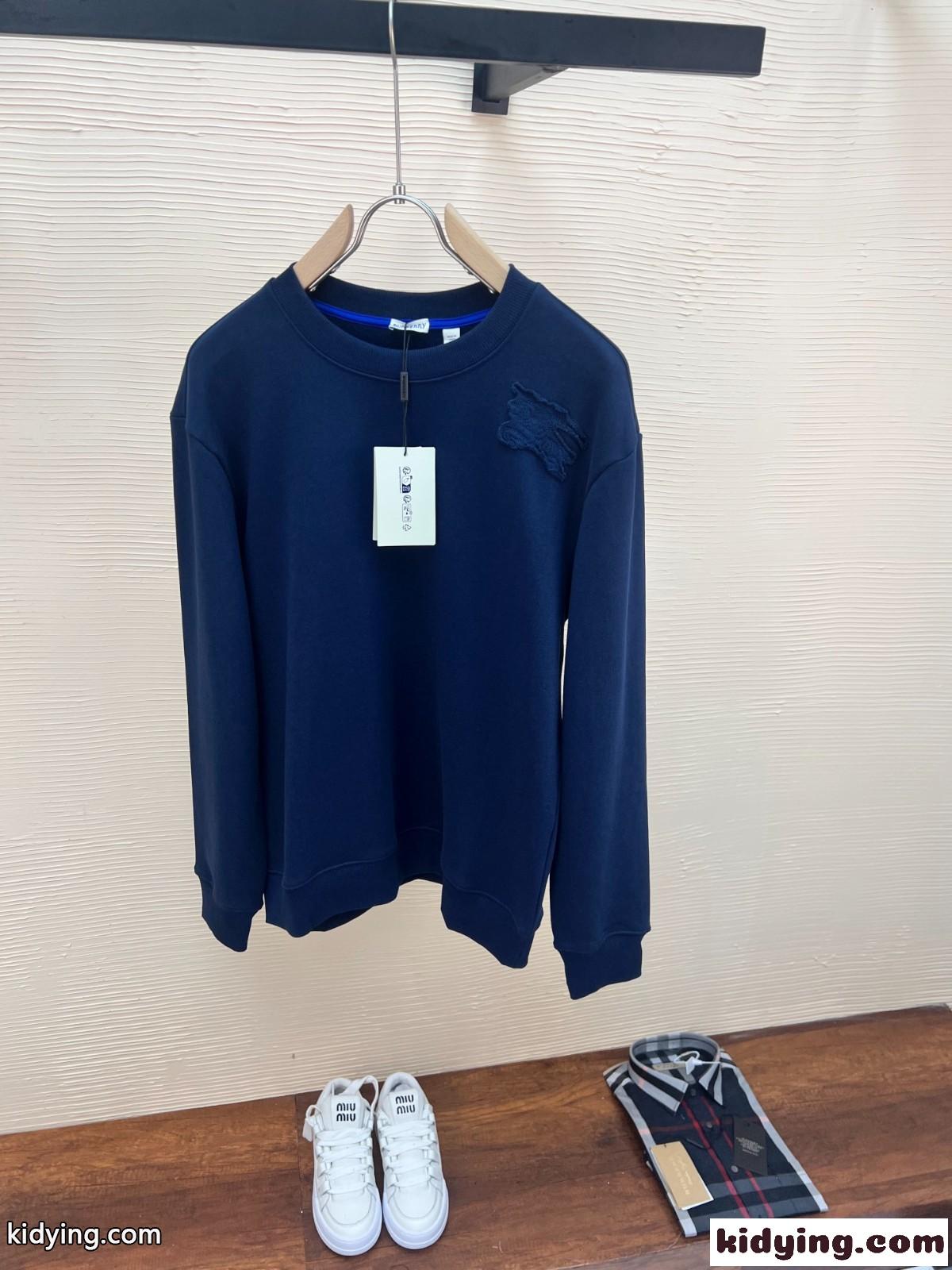 コットン スウェットシャツ バーバリー Tシャツ コピー ブルー-0