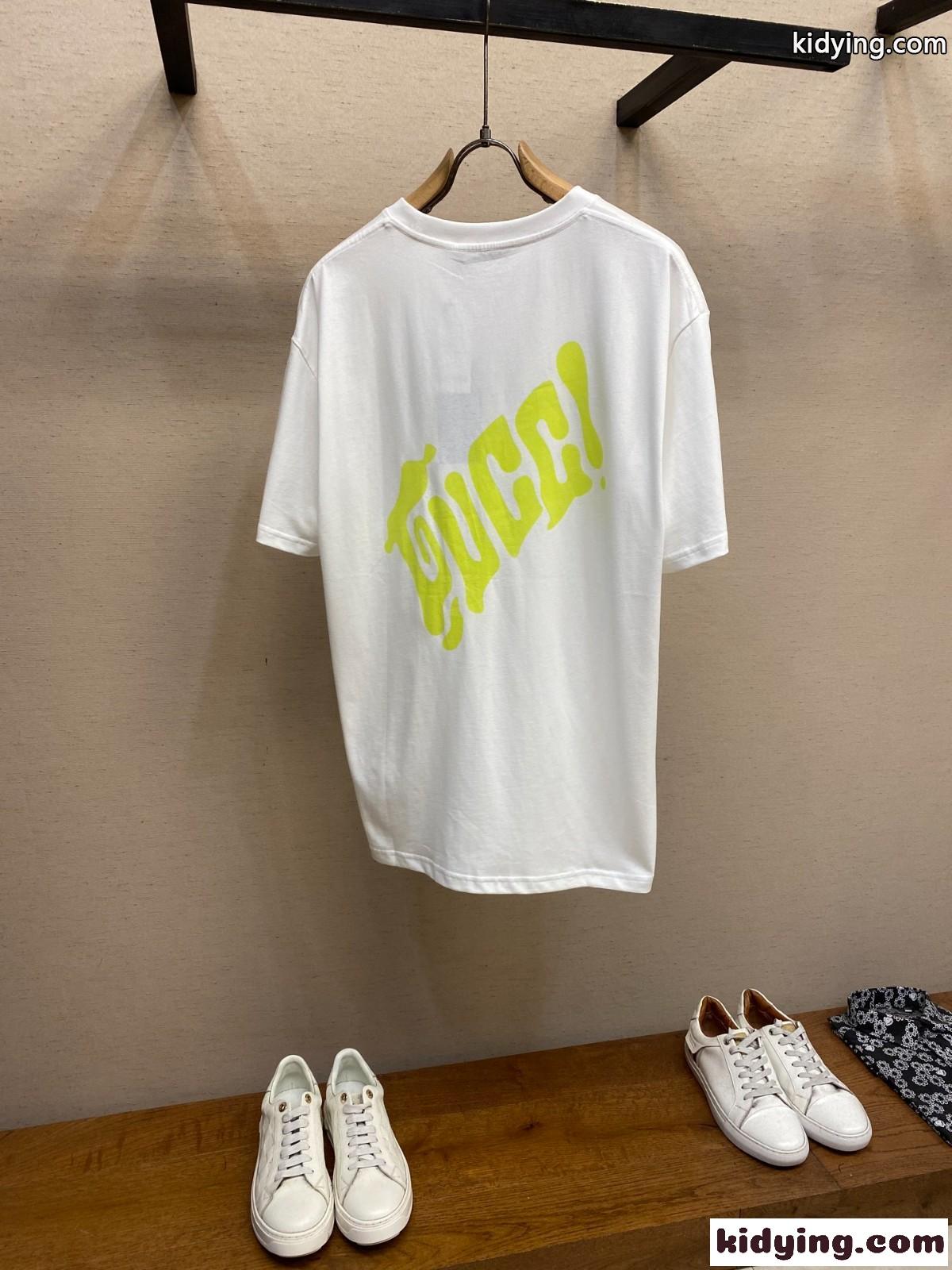 カジュアル おしゃれ ロゴ入り コットン 半袖Tシャツ グッチ Tシャツ 偽物 ホワイト-1