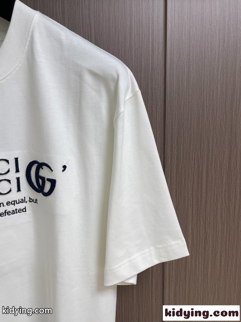 カジュアル ロゴ入り 半袖Tシャツ グッチ Tシャツ 偽物 クルーネック ホワイト-2