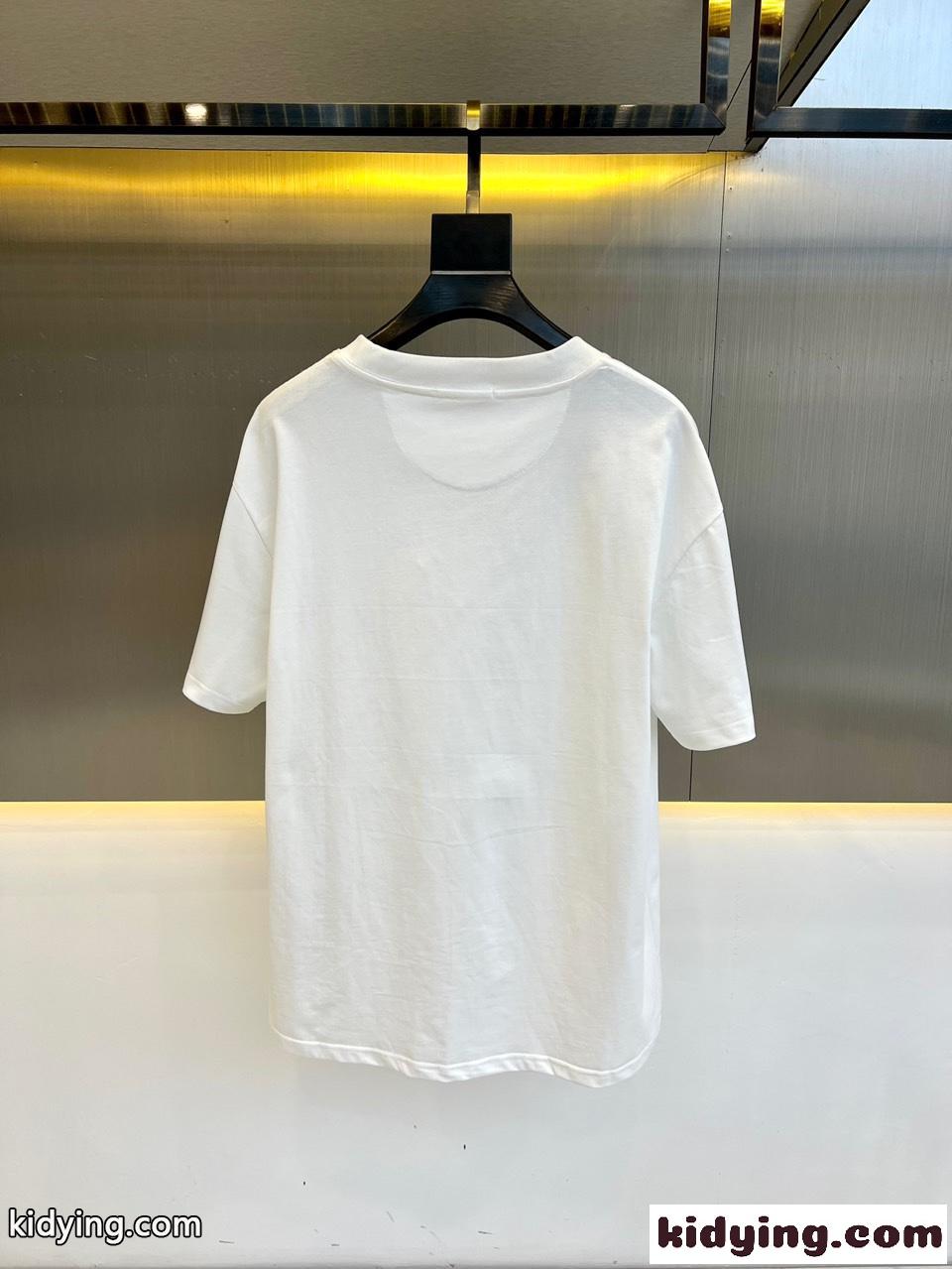 定番 クルーネック コットン 半袖Tシャツ プラダ Tシャツ コピー ホワイト-4