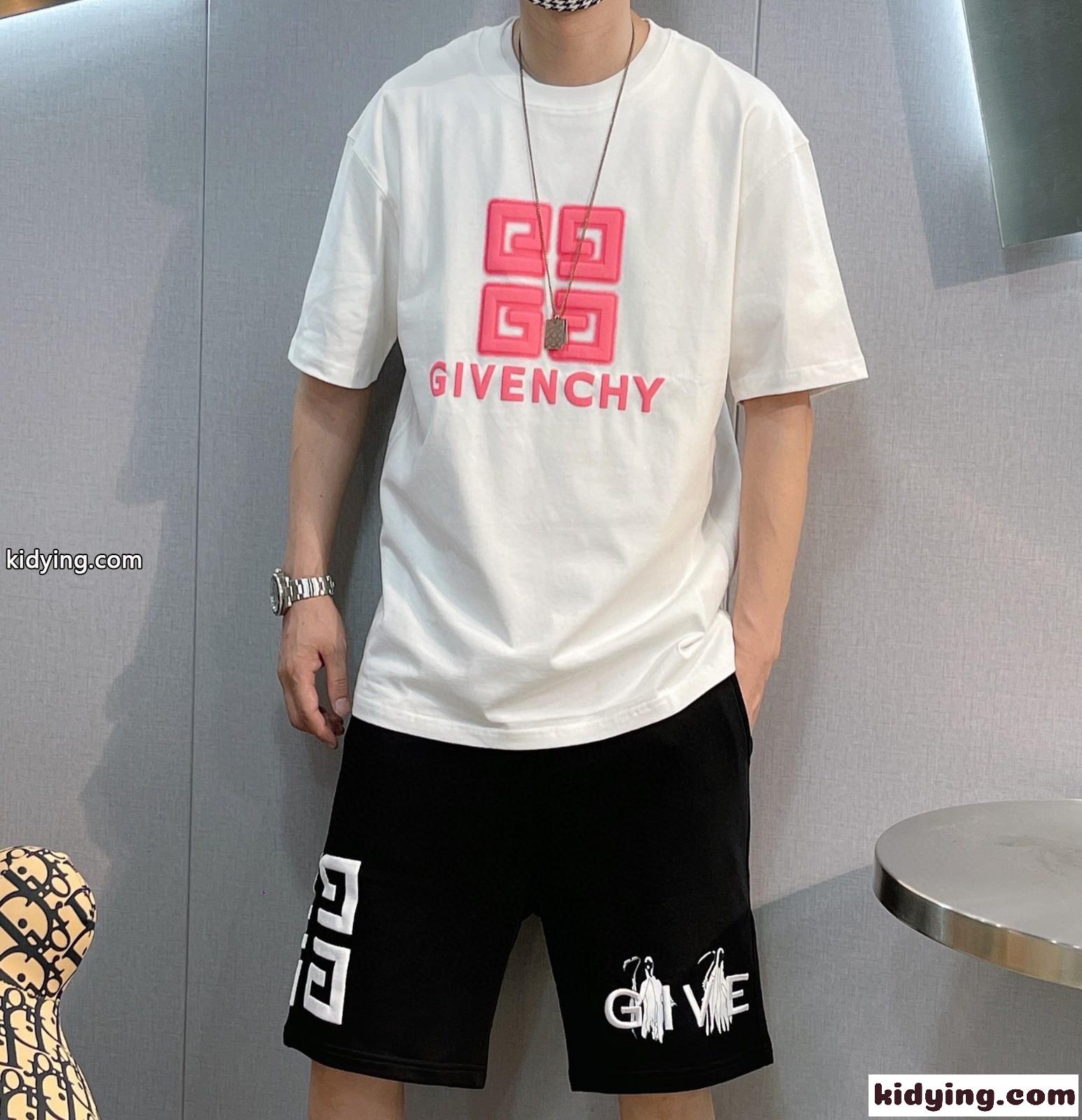 2022SS春夏新作 シルケット コットン ロゴ 快適 ジバンシィ Tシャツ コピー 半袖 ゆったり 男女兼用-2