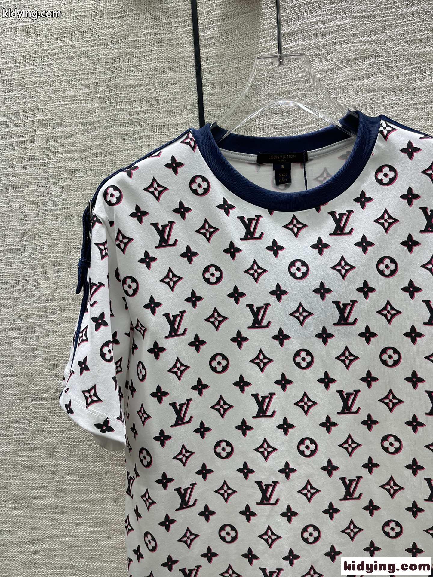 ルイ・ヴィトン トリコロールモノグラムTシャツ コピー コットン 半袖 トップス-0