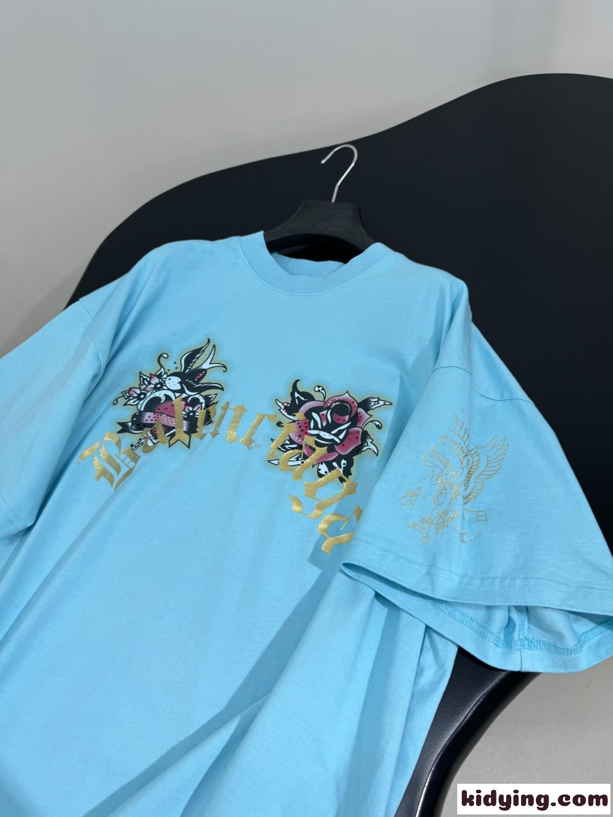 オーバーサイズ バレンシアガ TACKY TATTOO Tシャツ コピー ライトブルー-2