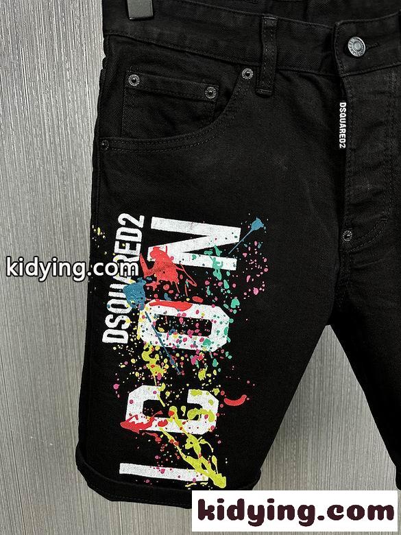 ストリート系 ロゴ ハーフ デニムパンツ ディースクエアード ジーンズ コピー ショートパンツ-2