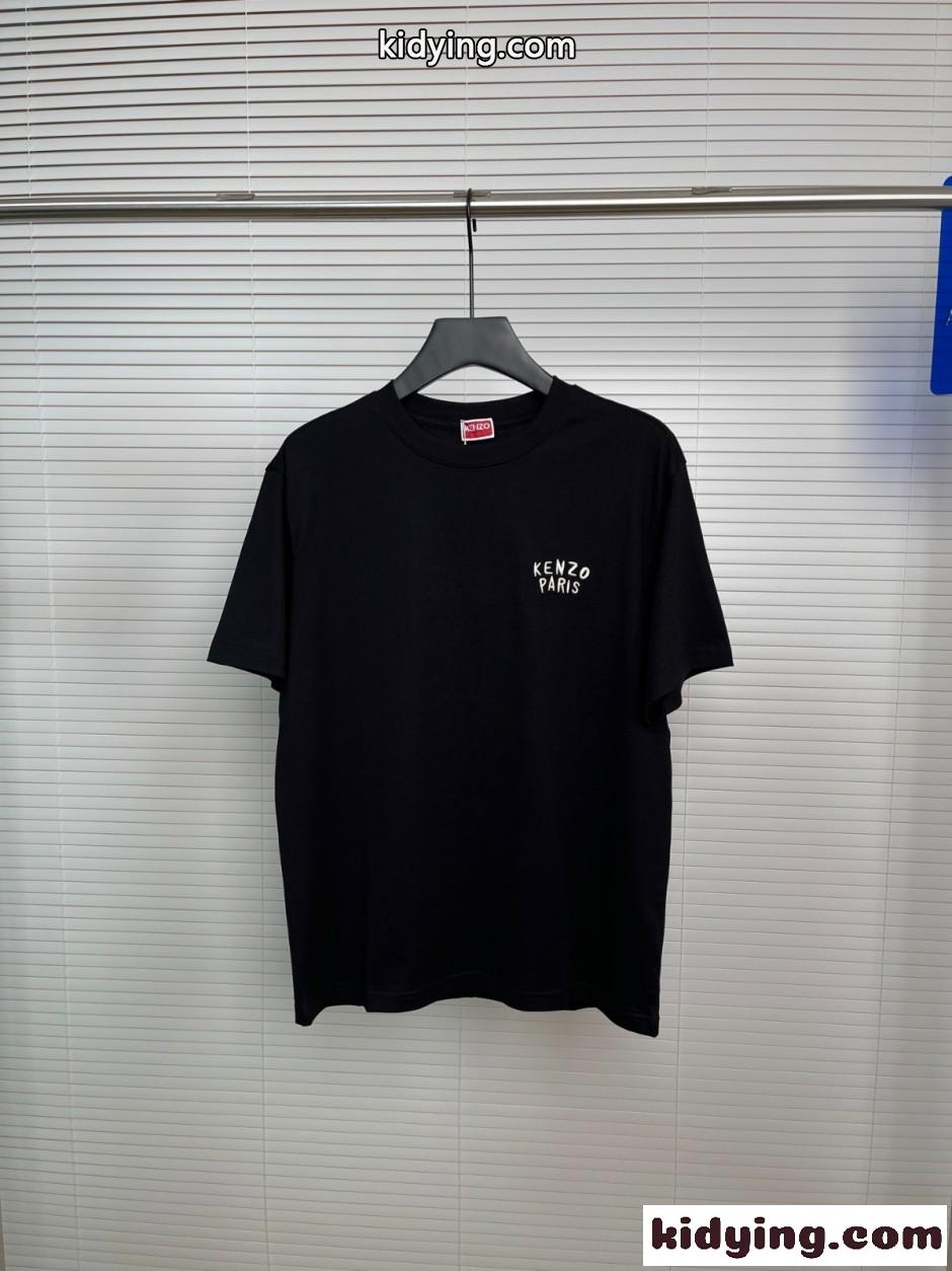 KENZO Boke Heart 半袖Tシャツ コットン ケンゾー Tシャツ コピー ブラック-0
