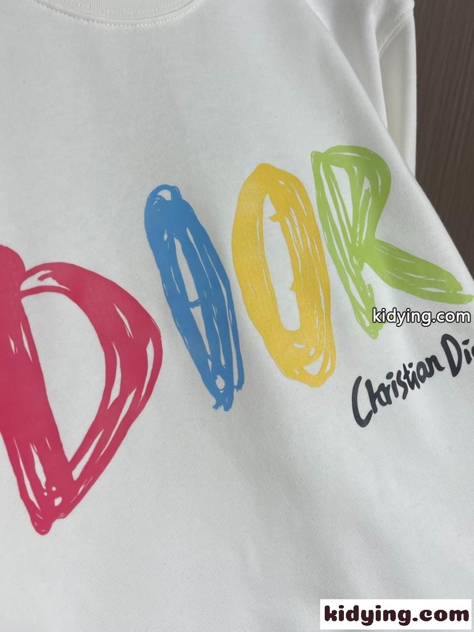 定番 ロゴ コットン スウェットシャツ クリスチャン・ディオール Tシャツ コピー ホワイト-2