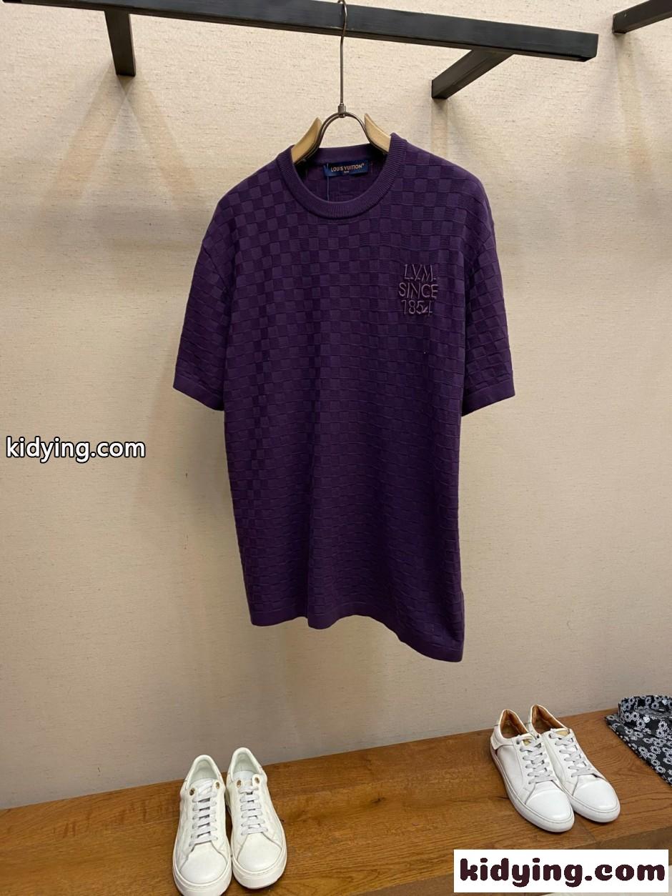 ダミエジャカード ショートスリーブクルーネック ルイ・ヴィトン Tシャツ コピー-2