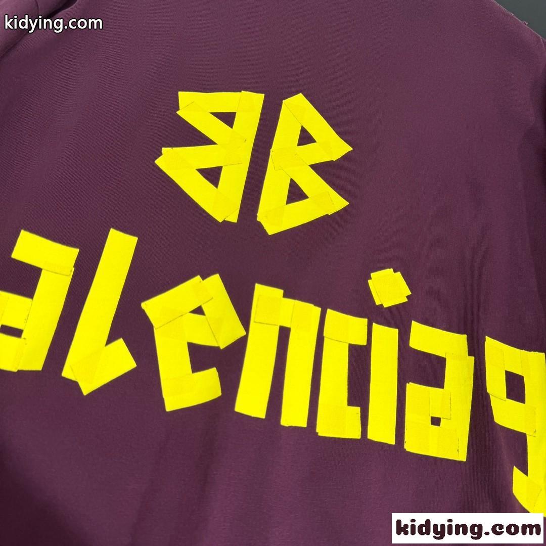 人気 カジュアル TAPE TYPE Tシャツ バレンシアガ Tシャツ コピー パープル-3