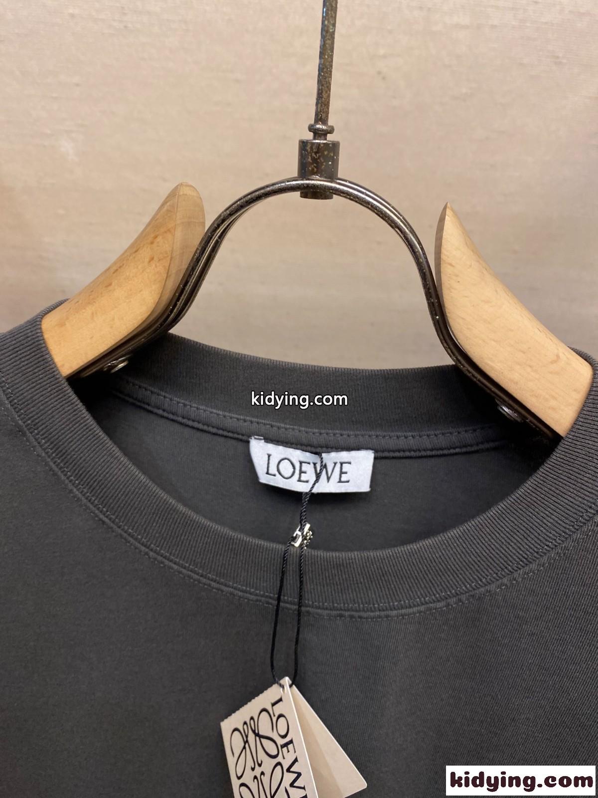 カジュアル ルーズフィット Tシャツ ロエベ Tシャツ コピー 半袖 トップス グレー-0