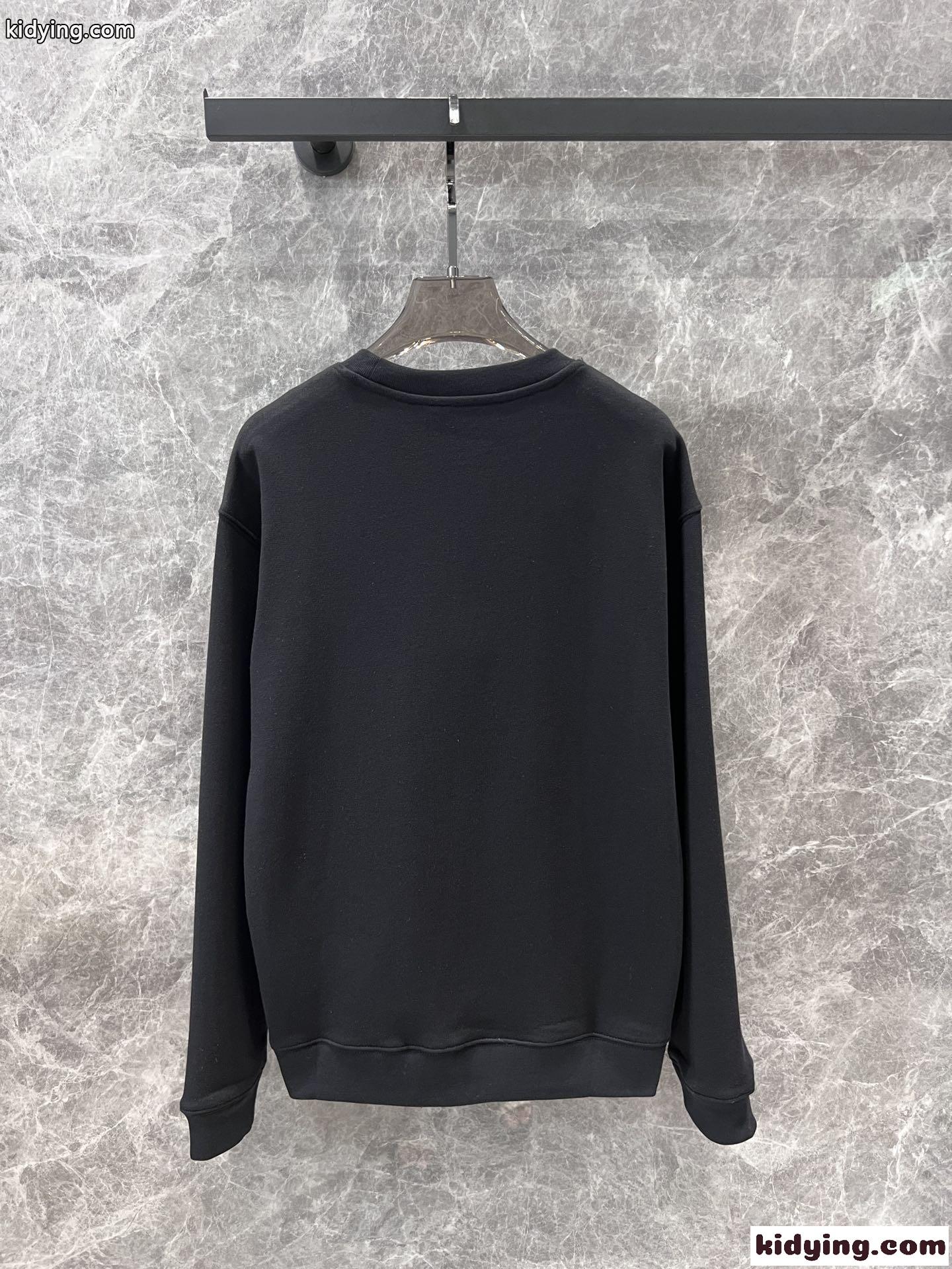 定番 ロゴプリント コットン スウェットシャツ グッチ Tシャツ コピー ブラック-1