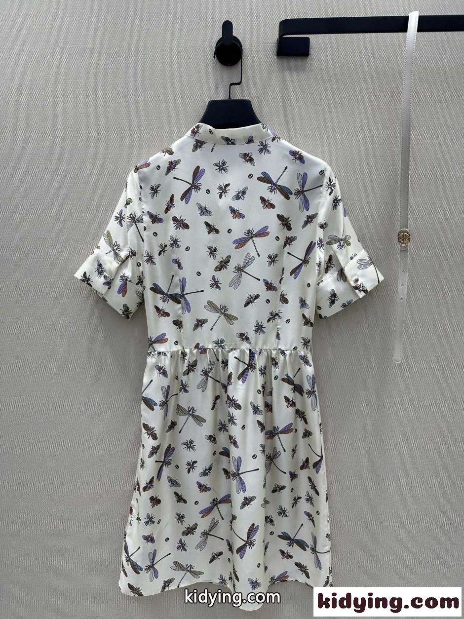 プリント シルクツイル ドレス グッチ ワンピース 偽物 半袖-1