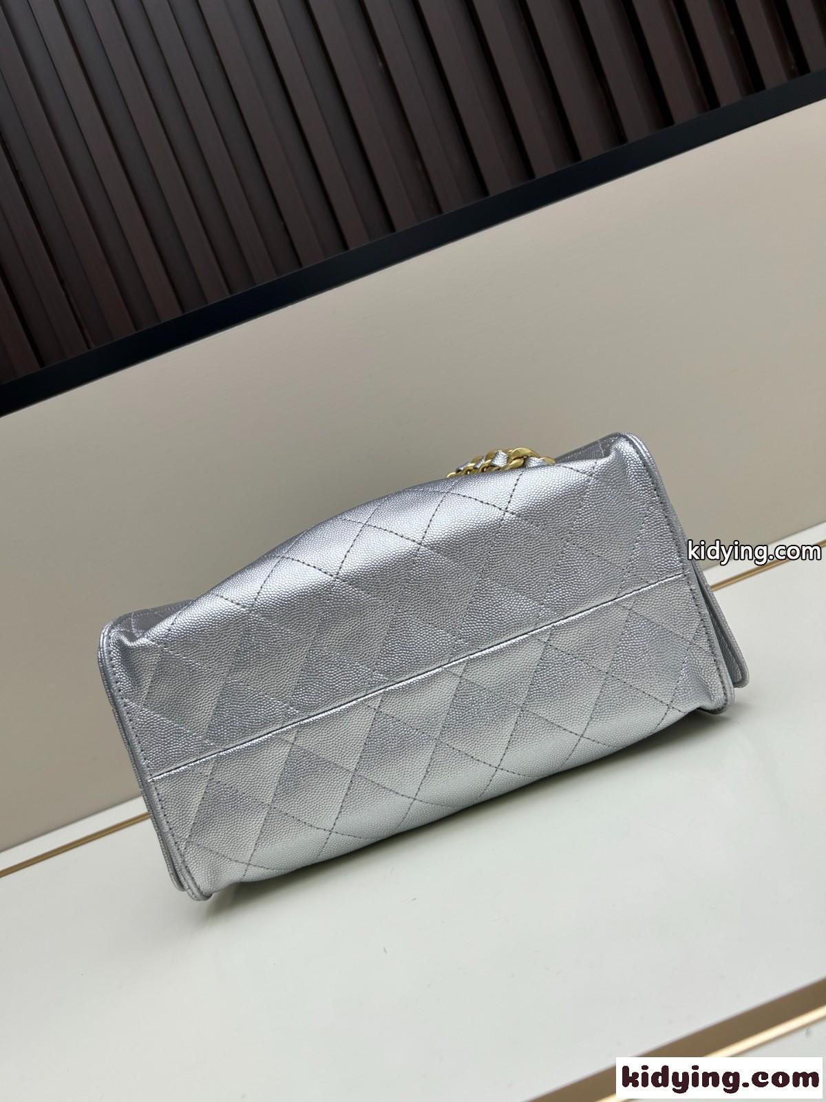 CHANEL25 ホーボーバッグ スモール シャネル バッグ コピー シルバー-4