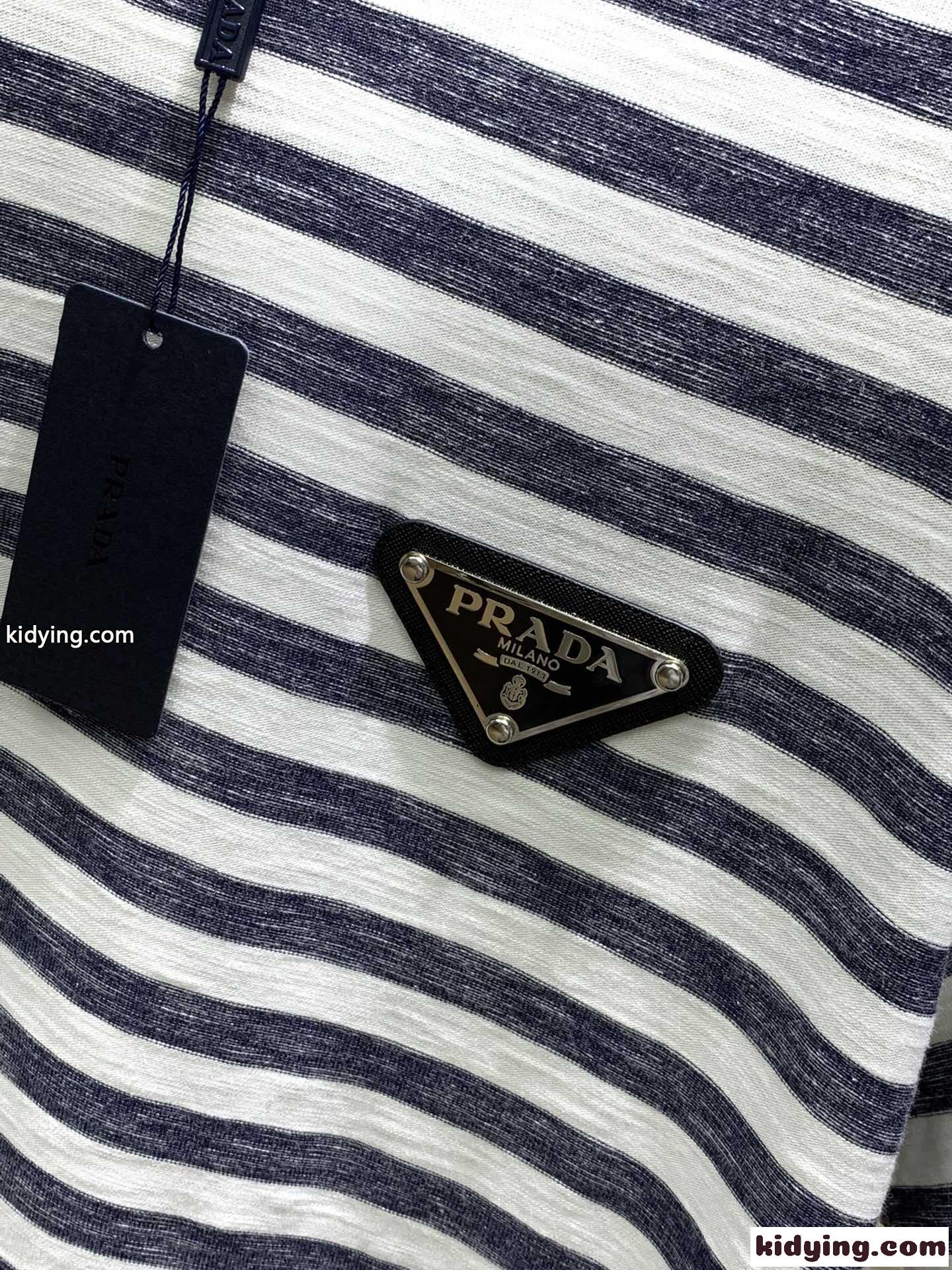 プラダ Tシャツ コピー 定番 カジュアル ストライプ 半袖Tシャツ-2