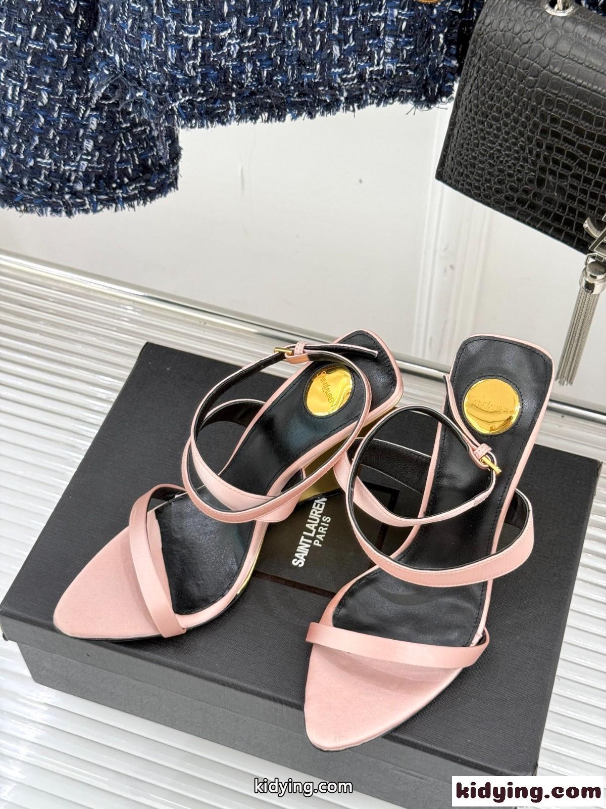 注目アイテム YSL サロメ ウェッジサンダル イヴ・サンローラン コピー ピンク-0