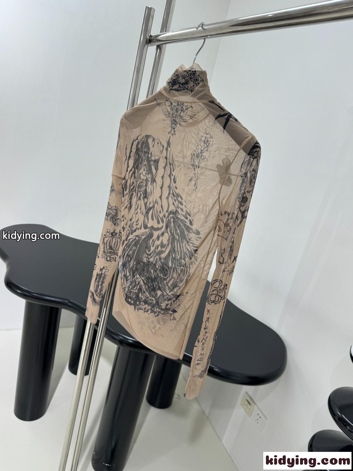 フェンミン 目を引く シアートップス バレンシアガ Tシャツ コピー 長袖 ベージュ-3