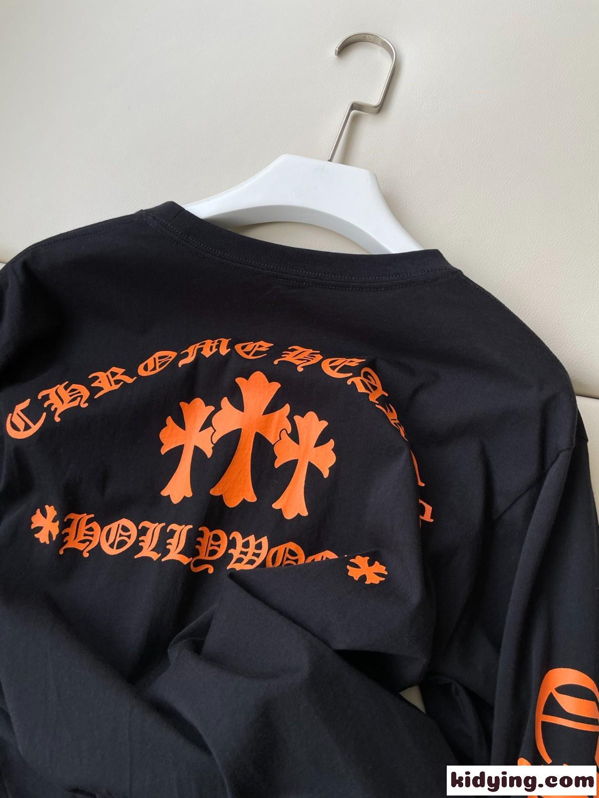 ストリート ロゴプリント 長袖Tシャツ クロムハーツ Tシャツ 偽物 ブラック-4