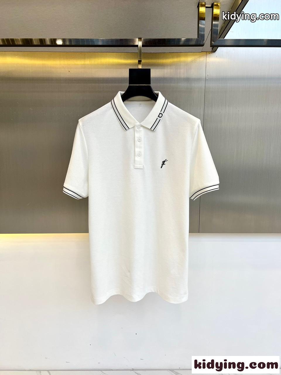 上品 カジュアル 半袖 ポロシャツ サルヴァトーレ・フェラガモ Tシャツ コピー ホワイト-0