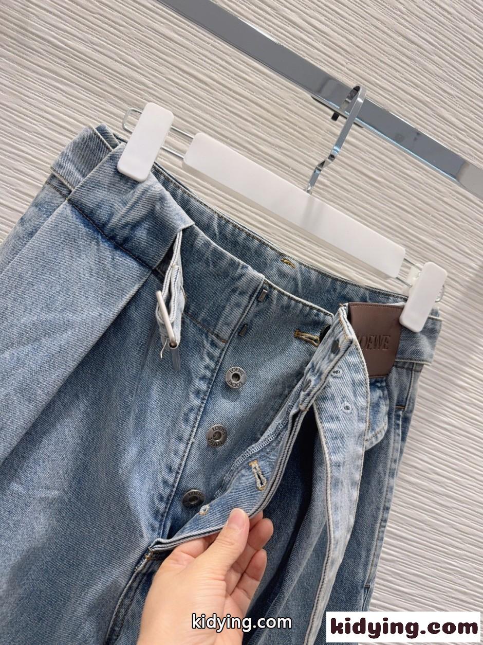 LOEWE ジーンズ ロエベ ベルト付き デニムパンツ スタイリッシュ カジュアル-3