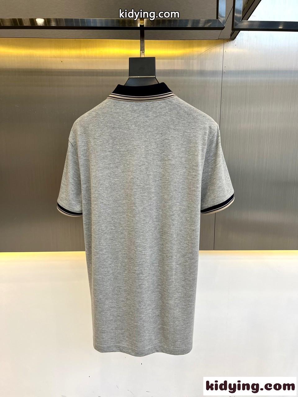 ベーシック エレガント 半袖 ポロシャツ グッチ Tシャツ コピー グレー-3