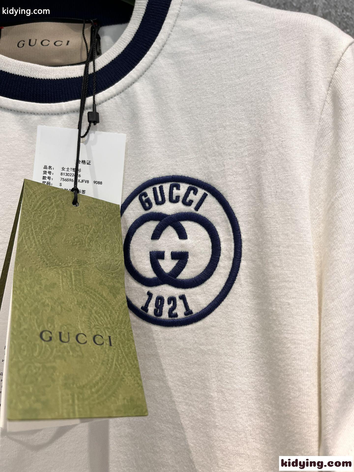 定番 ロゴ 合わせやすい クルーネック グッチ Tシャツ コピー コットン 半袖-1