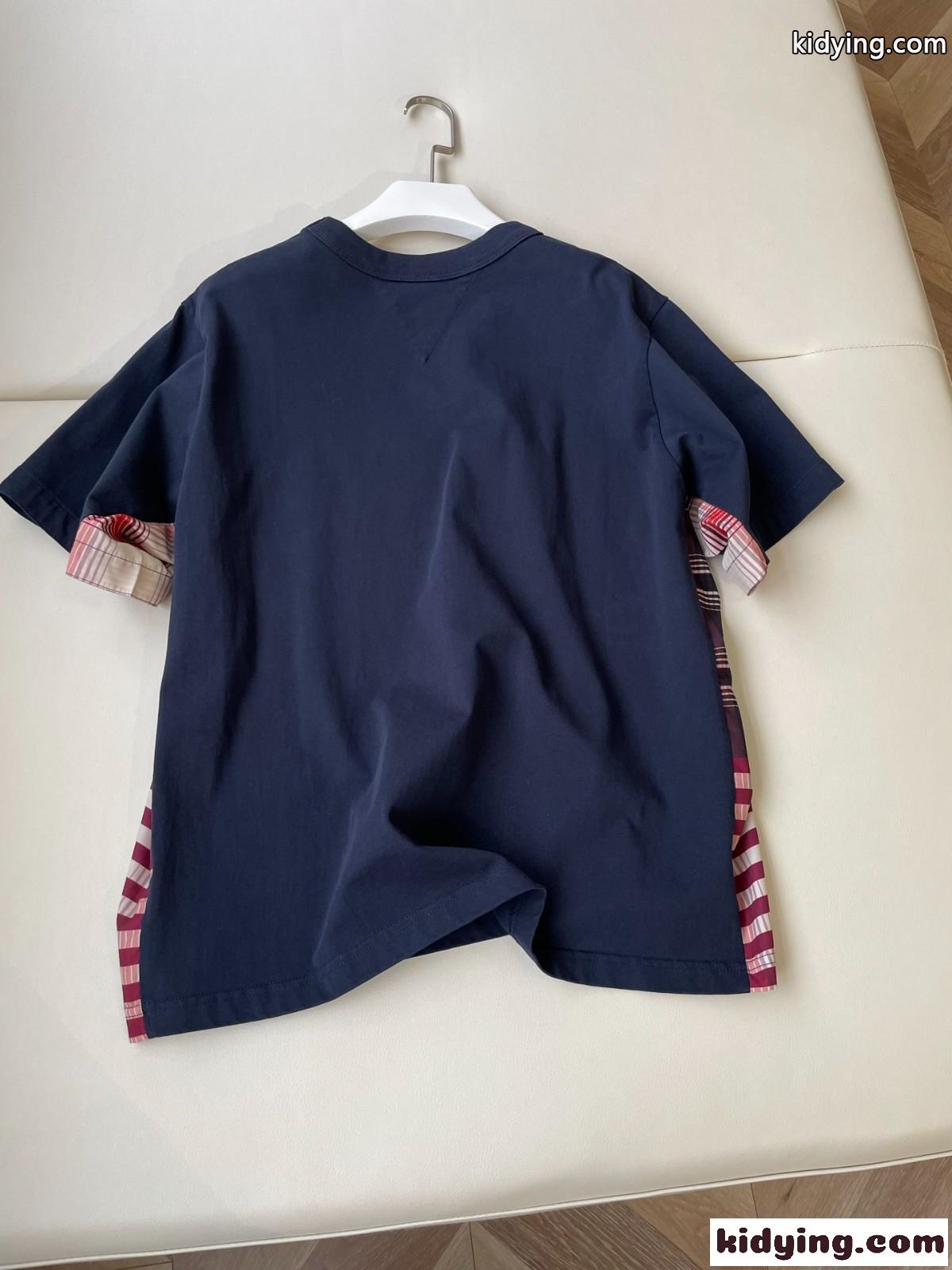 ソフト コットン ジャージー ギンガム 半袖Tシャツ ボッテガ・ヴェネタ Tシャツ コピー-4