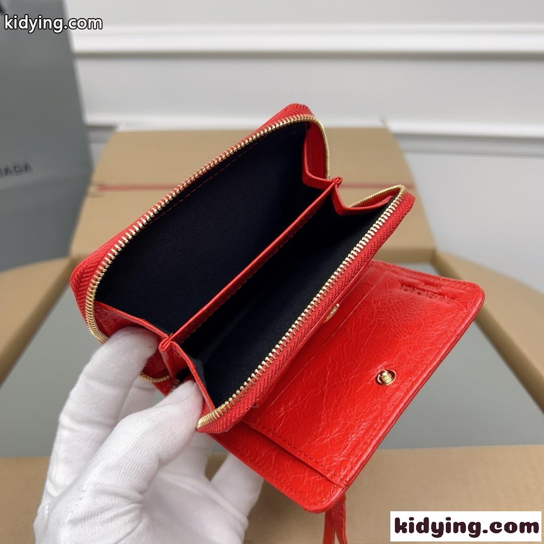 上品 高級感 コンパクトウォレット バレンシアガ 財布 コピー 二つ折り財布 レッド-6