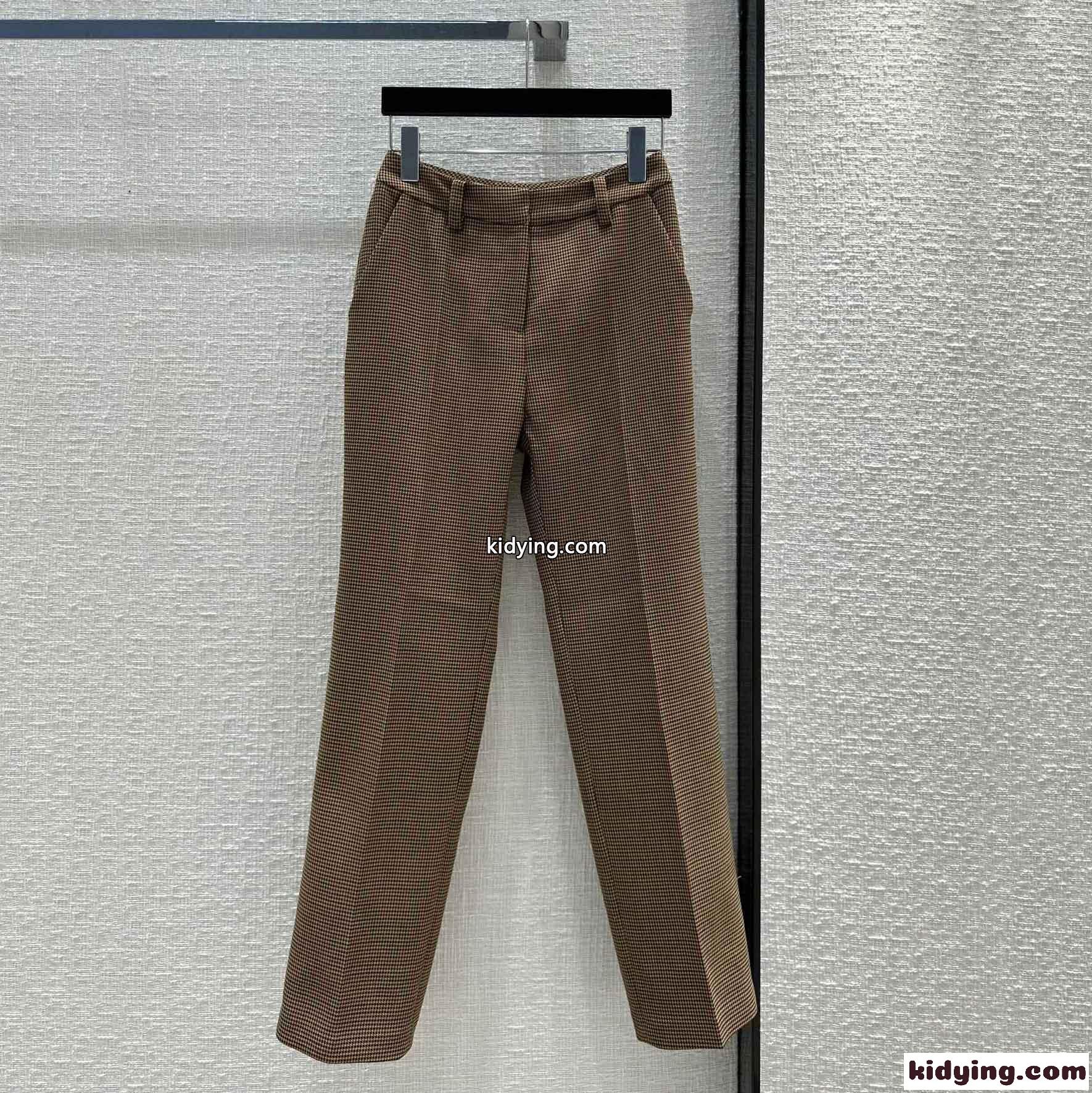 ハウンドトゥースチェック パンツ プラダ パンツ コピー レディース-0