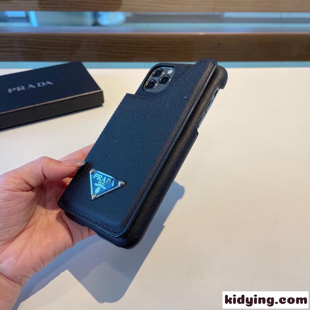 プラダ スマホケース コピー シンプル 上品 カード収納 アイフォンケース-3