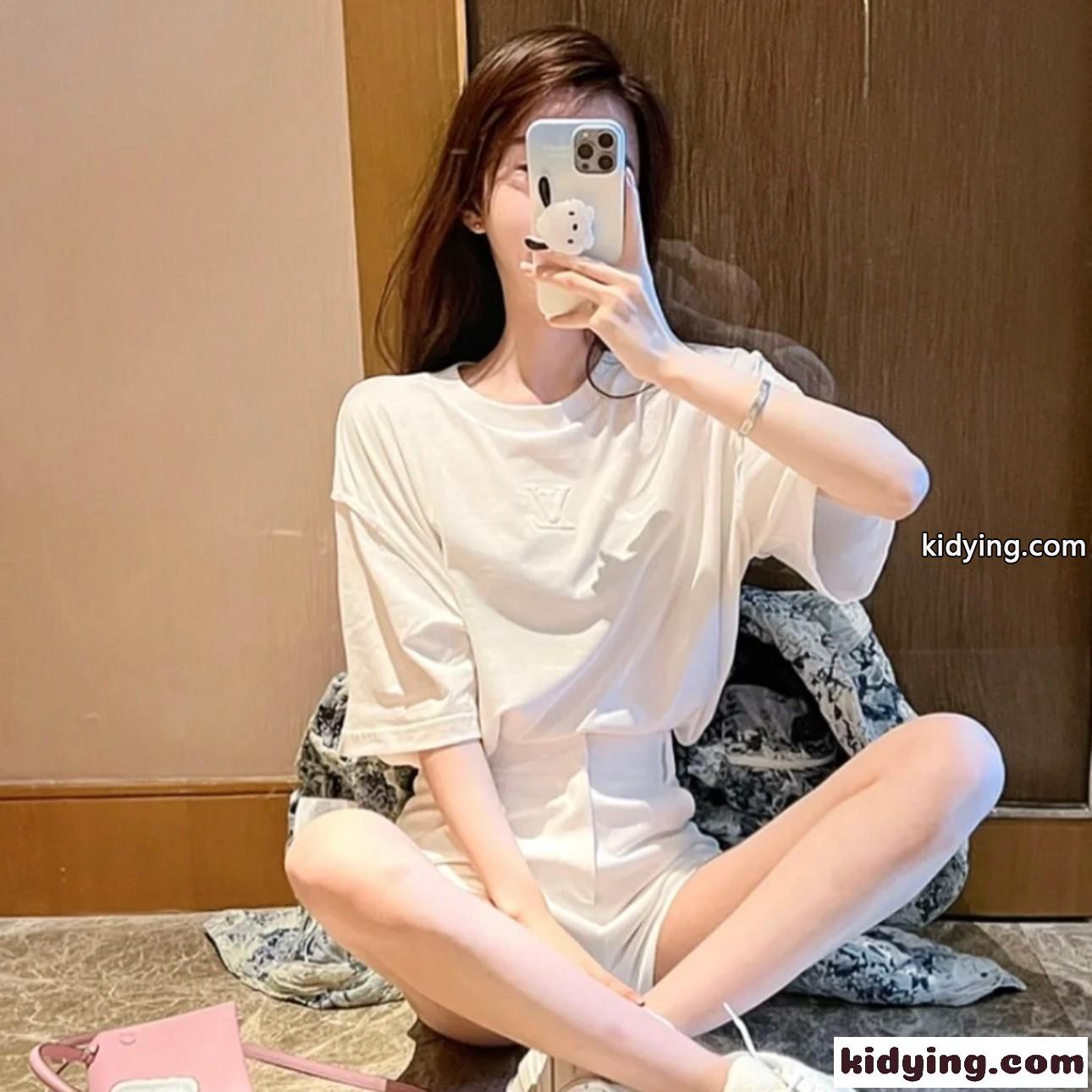 シンプル ルイ・ヴィトン Tシャツ コピー ユニセックス クルーネック コットン 半袖Tシャツ-4