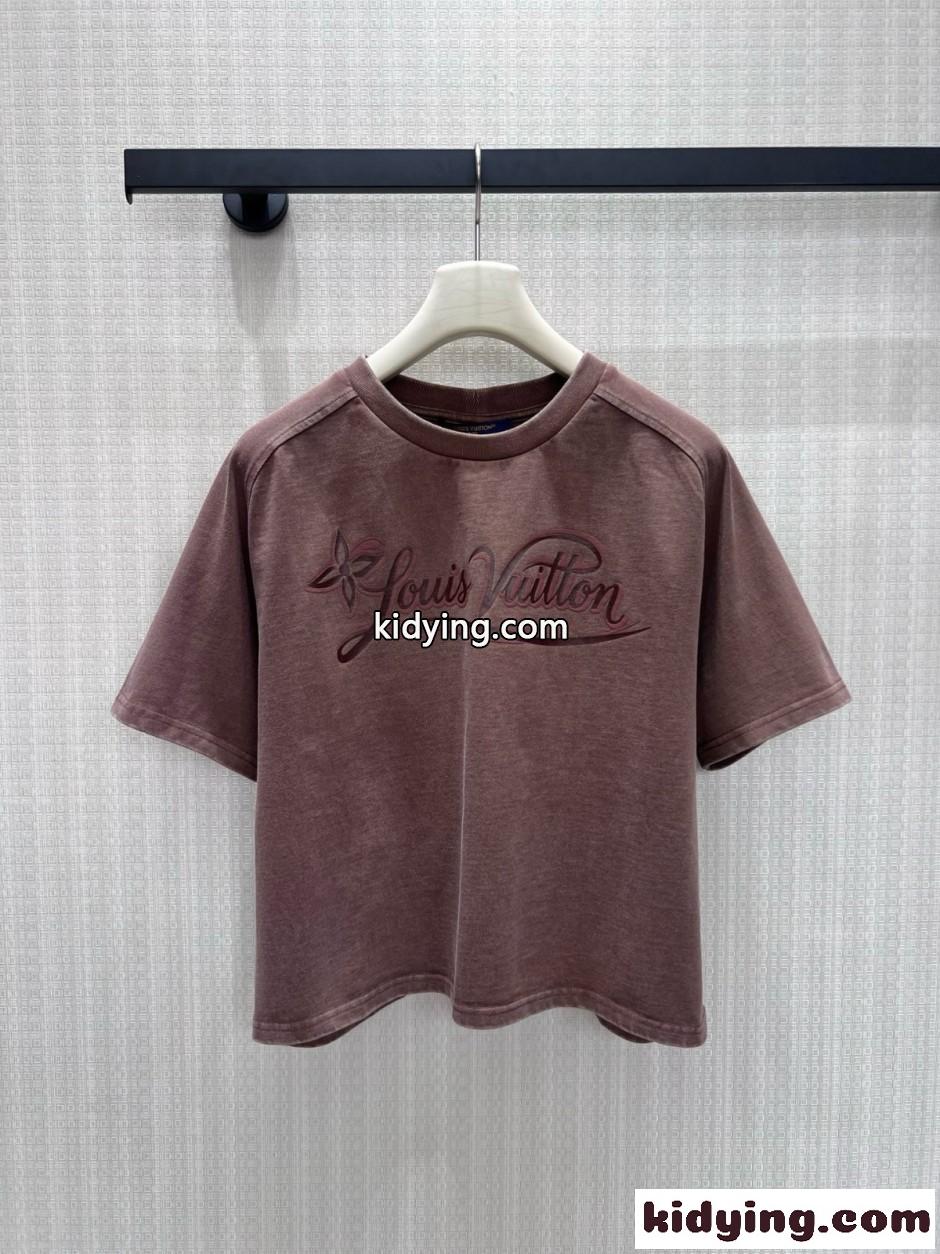 シグネチャープリント オーバーダイ 半袖Tシャツ ルイ・ヴィトン Tシャツ コピー-0