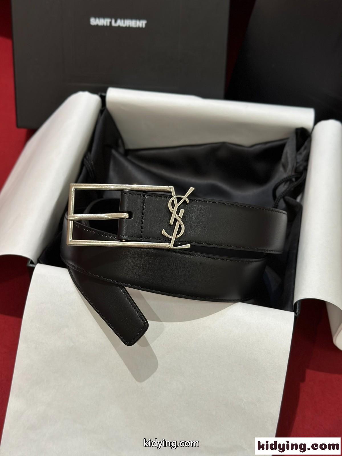 洗練された 合わせやすい YSL レザーベルト イヴ・サンローラン ベルト コピー-0