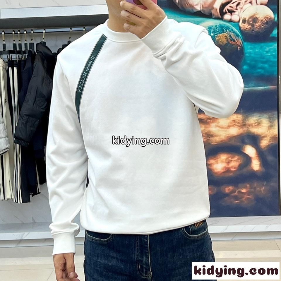 カジュアル アレキサンダー・マックイーン Tシャツ コピー クルーネック スウェットシャツ ホワイト-1