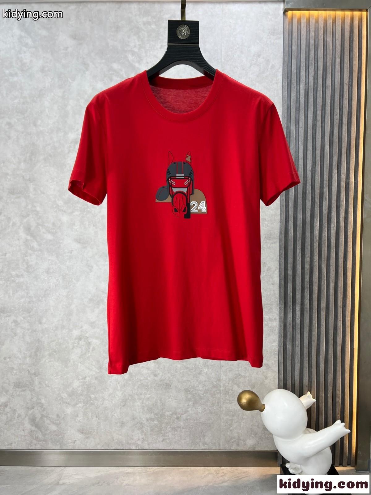 人気 定番 クォーターブH 半袖Tシャツ エルメス Tシャツ コピー レッド-0