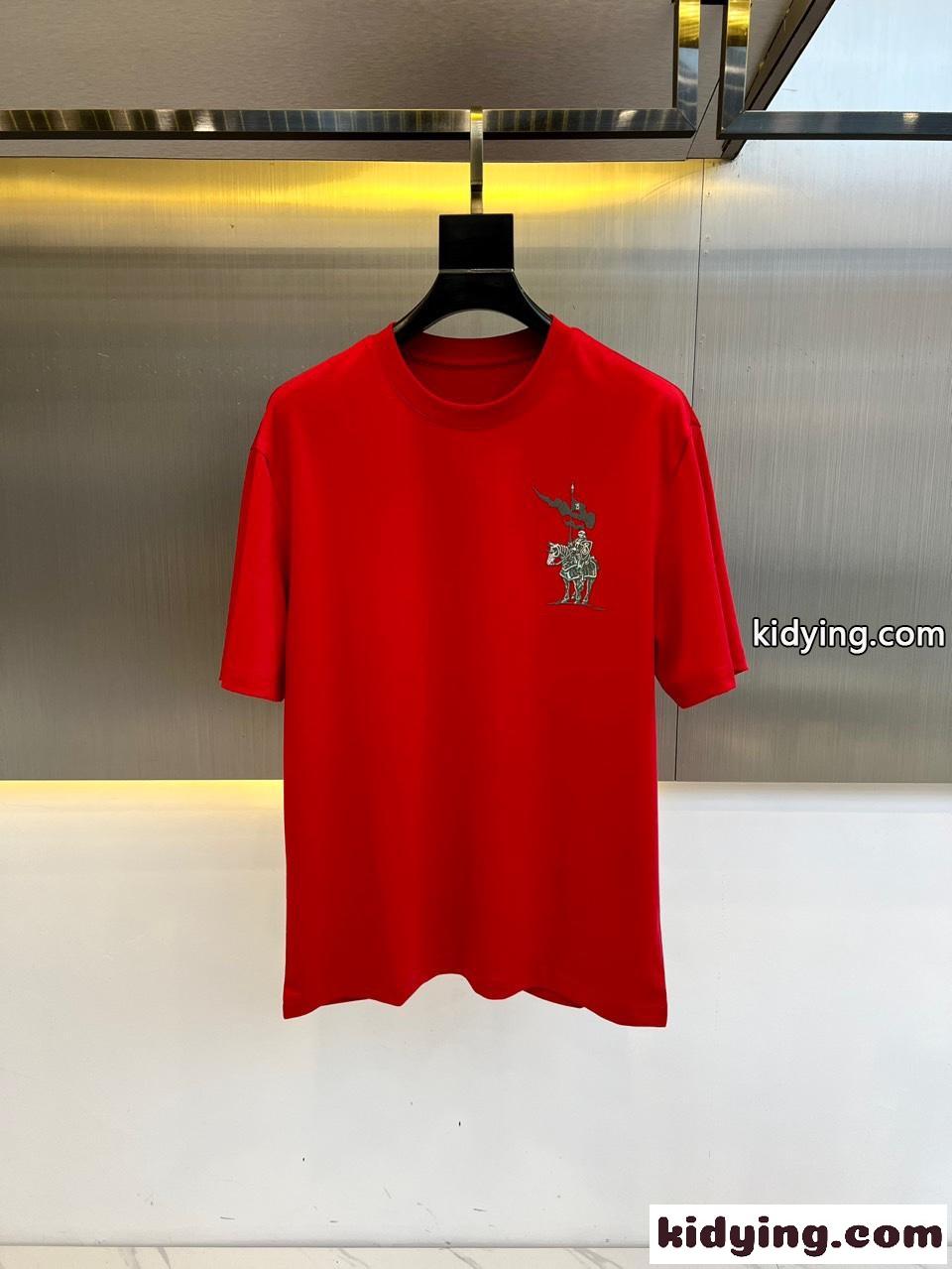 人気新作 コットン クルーネック Tシャツ バーバリー 半袖Tシャツ コピー レッド-0